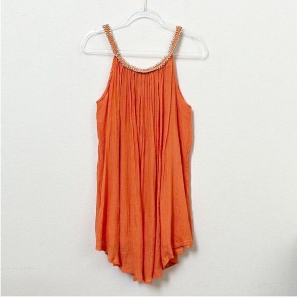 Kaktus Metal Chain Neckline A Line Halter Dress - Picture 1 of 10